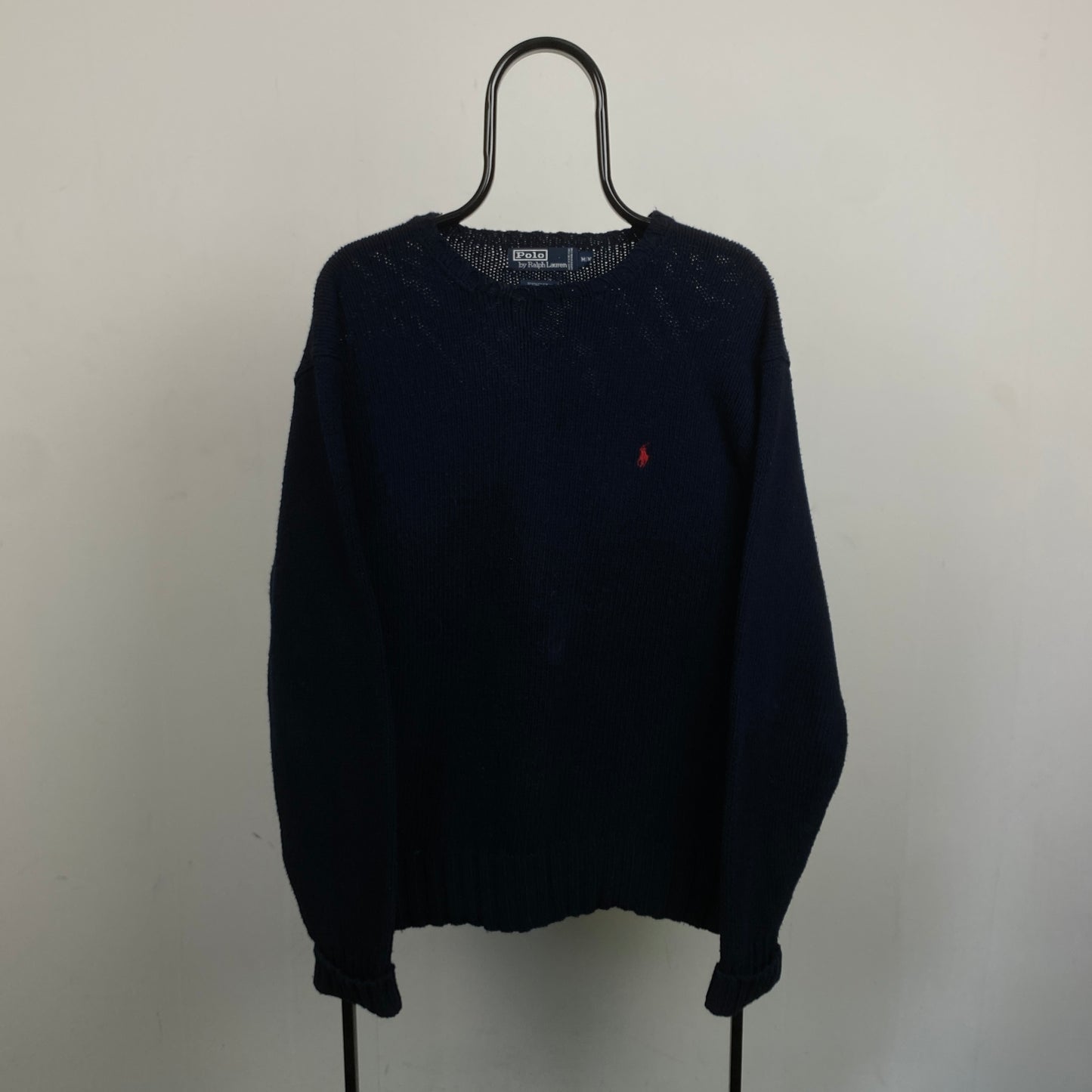 Retro Polo Ralph Lauren Knit Sweatshirt Black Medium