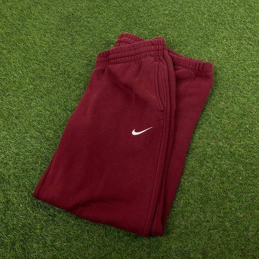 00s Nike Wide Leg Cotton Joggers Red Small