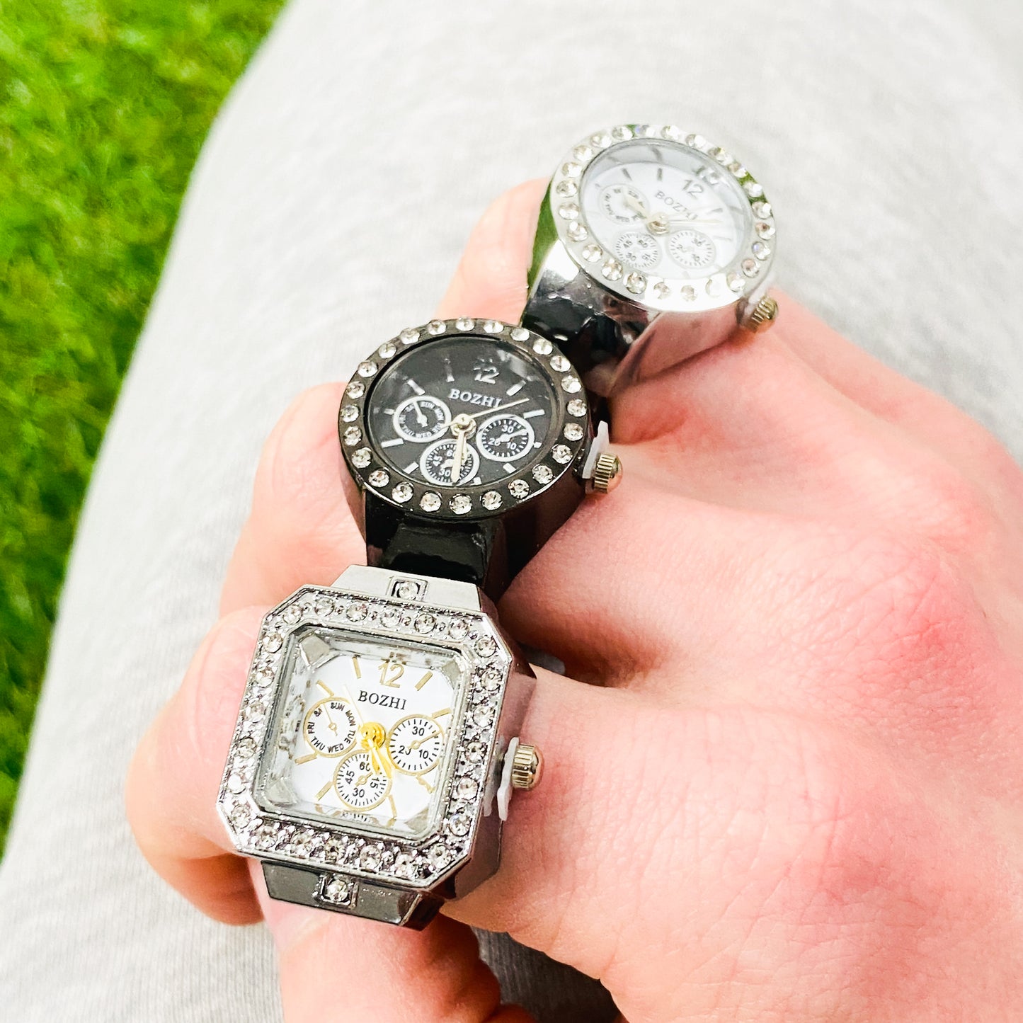 Glint Bezel Watch Ring Adjustable