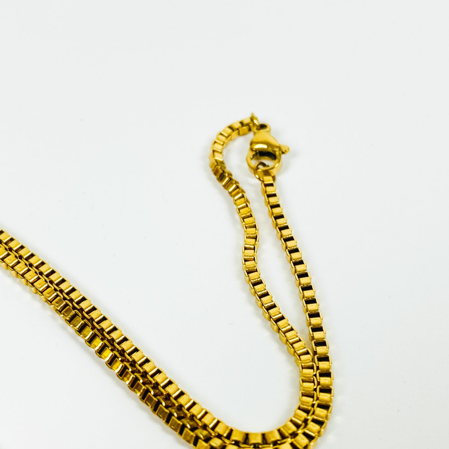 Retro Box Link Necklace Chain Gold