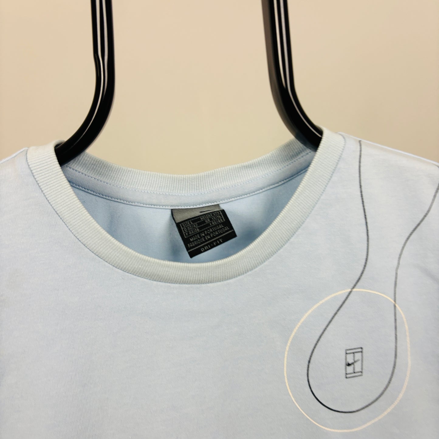 00s Nike Court Tennis T-Shirt Baby Blue Large