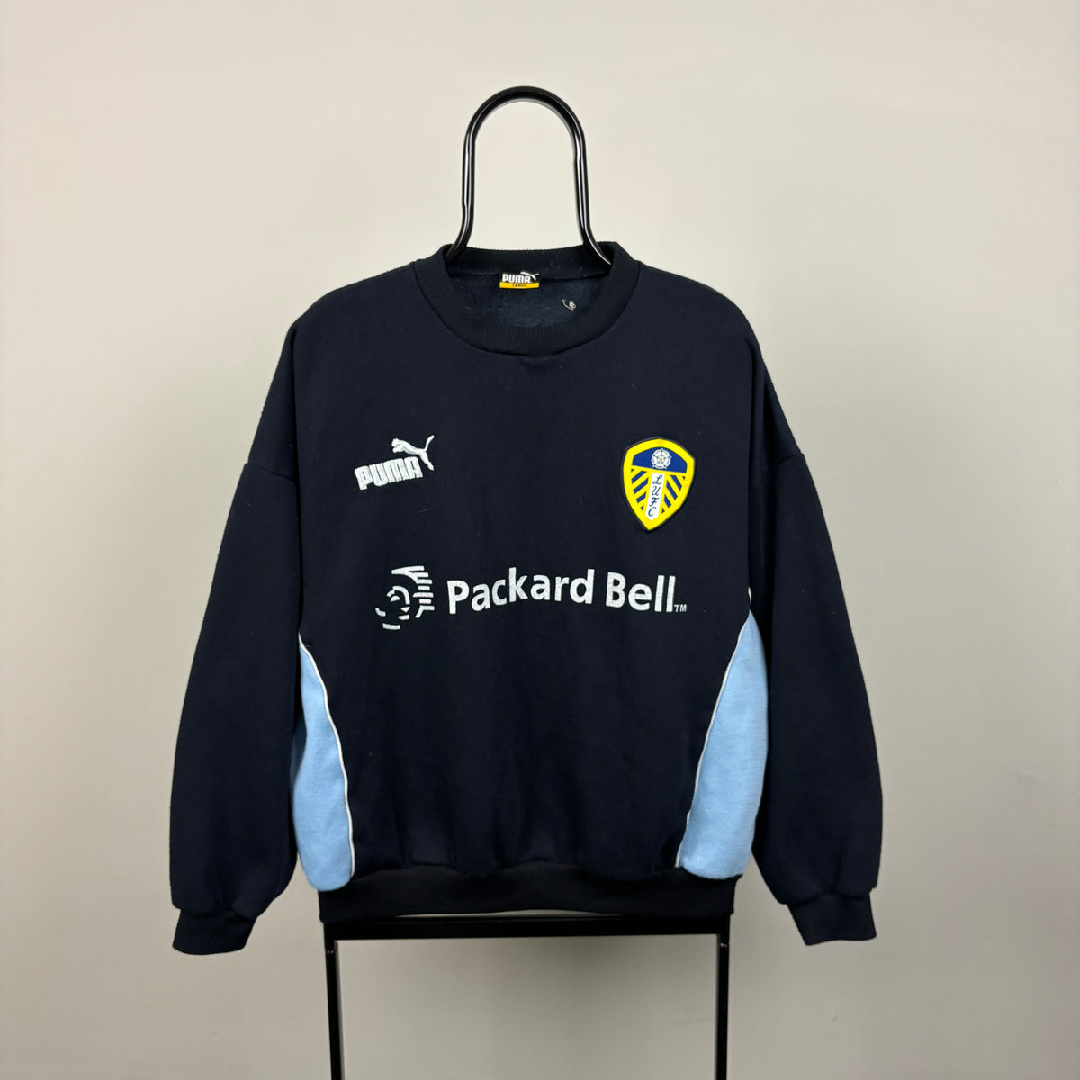 90s Puma Leeds United Sweatshirt Blue Large