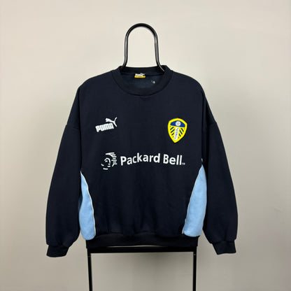 90s Puma Leeds United Sweatshirt Blue Large