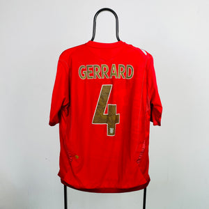 Retro Umbro England Gerrard Football Shirt T-Shirt Red Large
