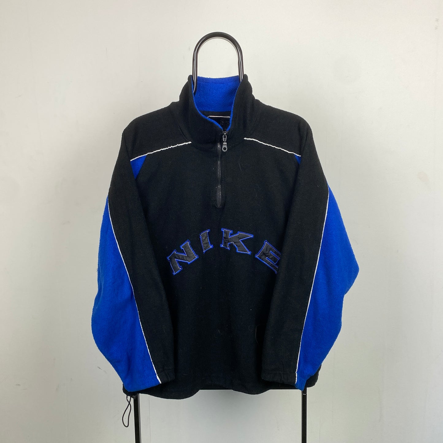 90s Nike 1/4 Zip Fleece Sweatshirt Blue Small