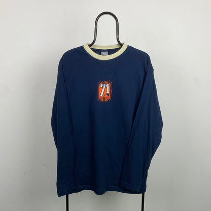 00s Nike Court Long Sleeve T-Shirt Blue Large