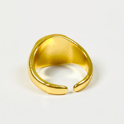Adjustable 8 Ball Ring Gold