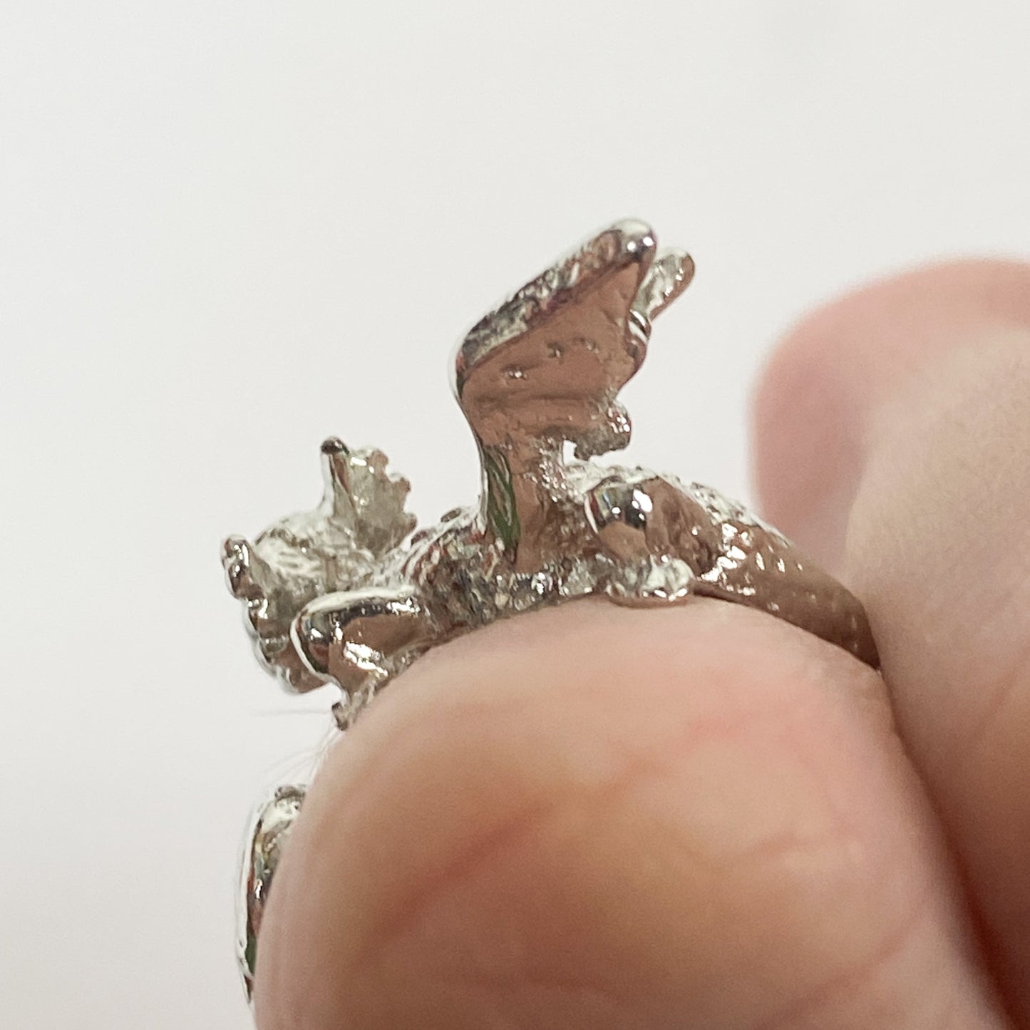 Retro Adjustable Dragon Ring Silver