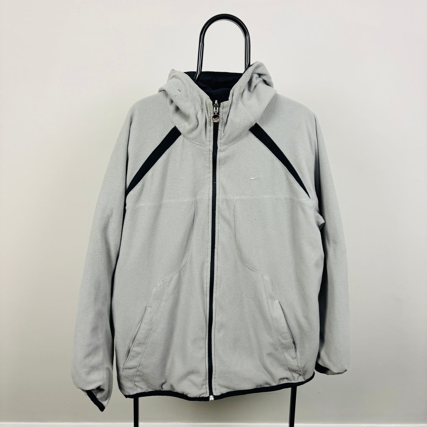00s Nike Reversible Fleece Coat Jacket Black XL