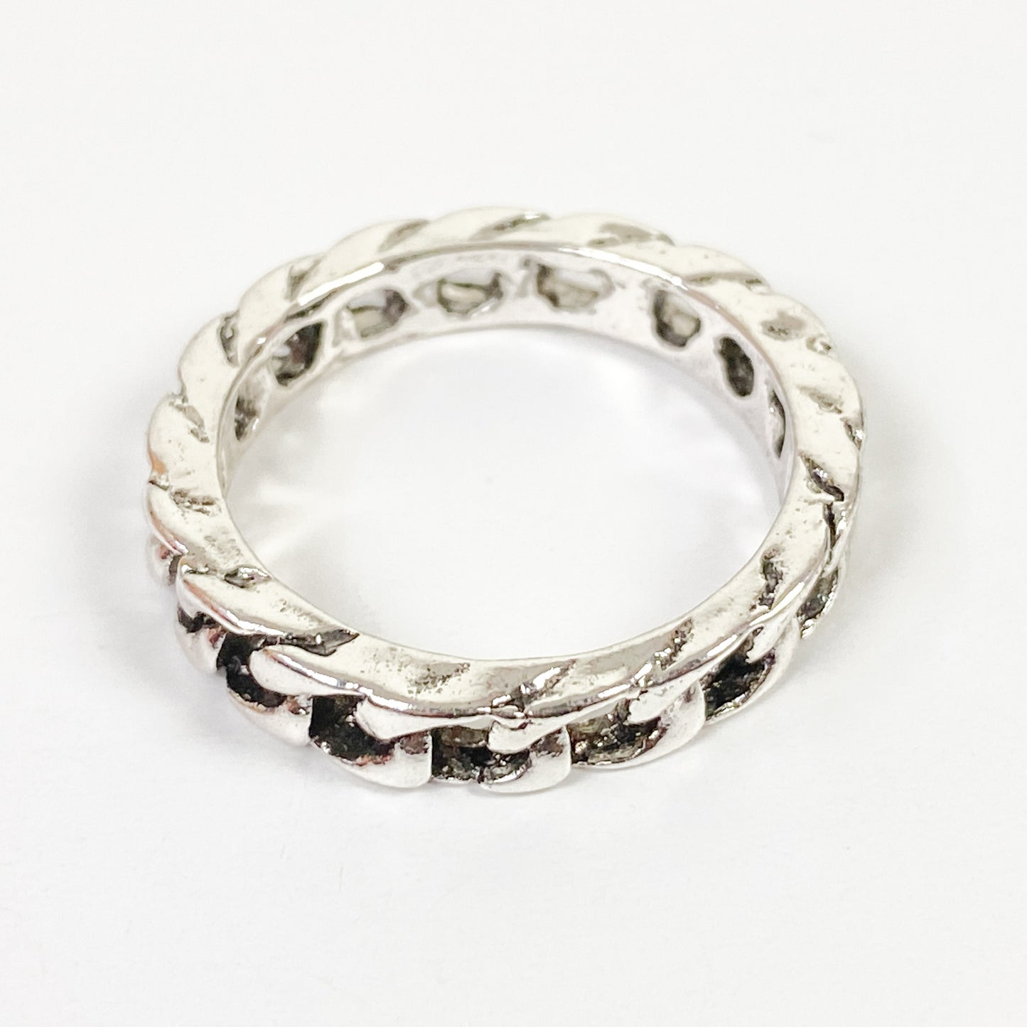 Retro Vintage Chain Ring Silver
