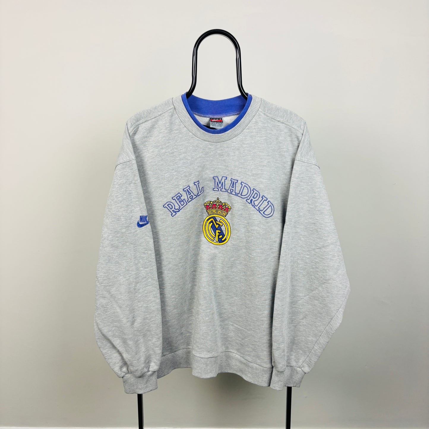 90s Nike Real Madrid Basketball Sweatshirt Grey Large