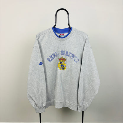 90s Nike Real Madrid Basketball Sweatshirt Grey Large