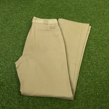 Retro Dickies Cargo Trousers Joggers Brown Small