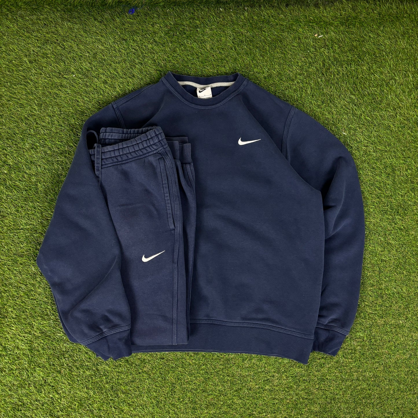 00s Nike Cotton Sweatshirt + Joggers Set Blue Medium