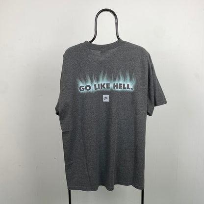 00s Nike Go Like Hell Flame T-Shirt Grey XL