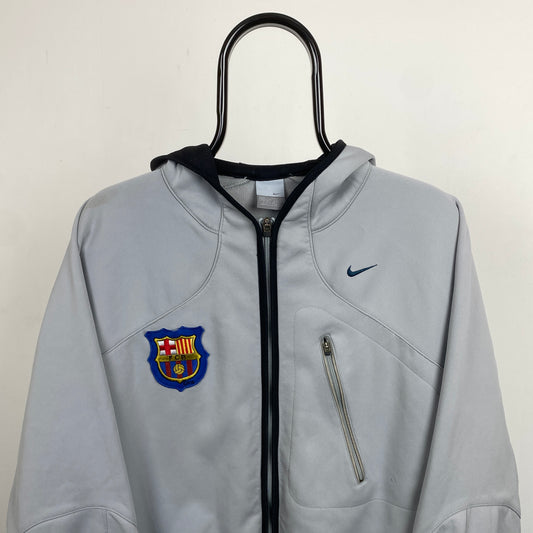 00s Nike Barcelona Soft Shell Hoodie Grey Large