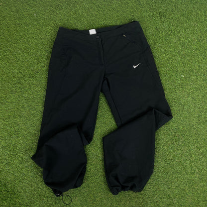 00s Nike Asymetrical Zip Windbreaker Jacket + Joggers Set Black Small