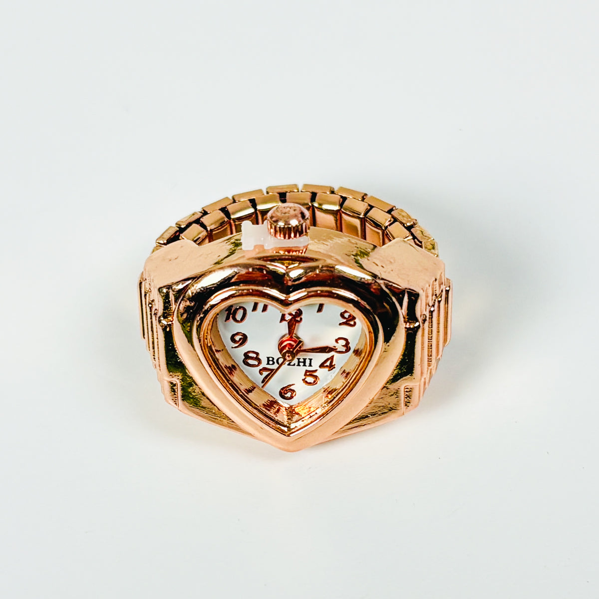 Vintage Heart Watch Ring Rose Gold