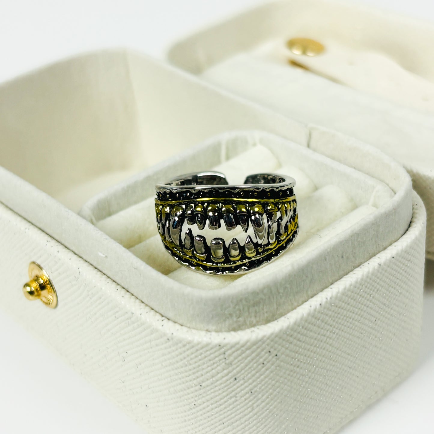 Adjustable Teeth Ring Silver