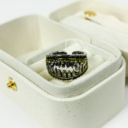 Adjustable Teeth Ring Silver