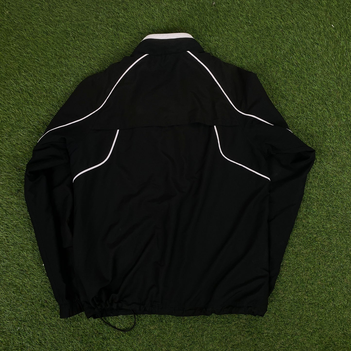 00s Nike Piping Tracksuit Jacket + Joggers Set Black Large