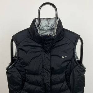 00s Nike Reversible Puffer Gilet Jacket Black Medium