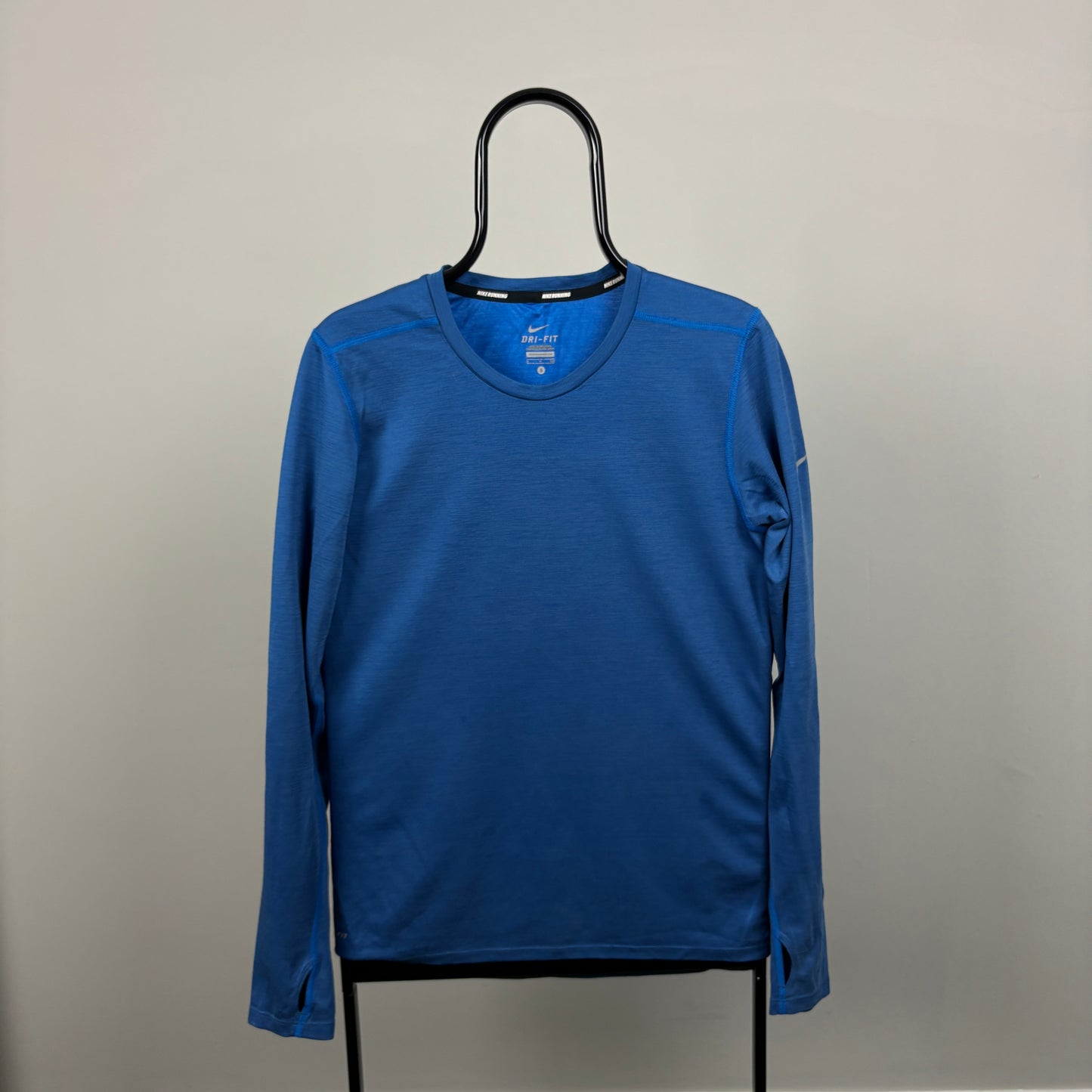 00s Nike Running Long Sleeve T-Shirt Blue Large
