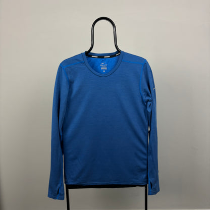 00s Nike Running Long Sleeve T-Shirt Blue Large
