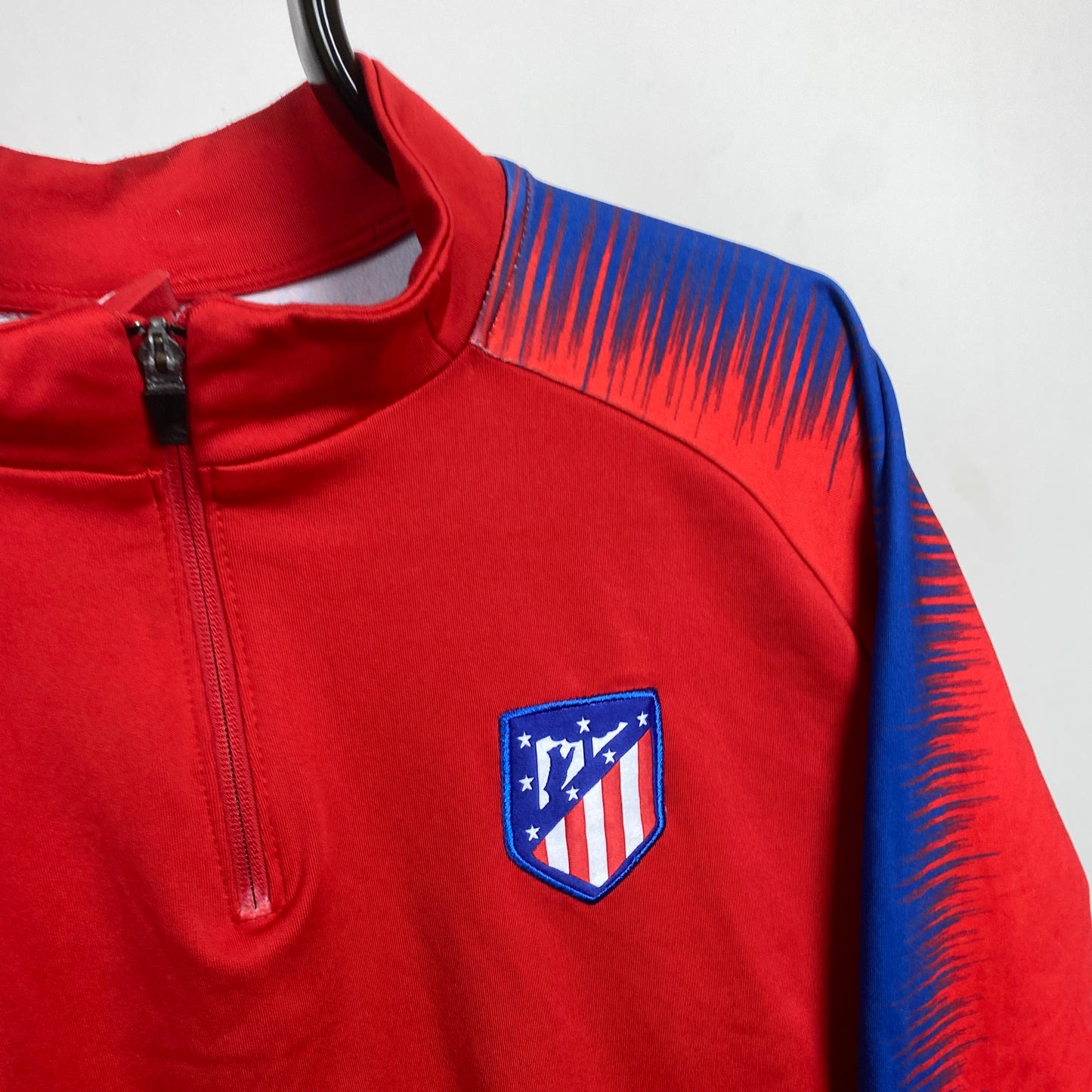 00s Nike Atletico Madrid 1/4 Zip Sweatshirt Red XL
