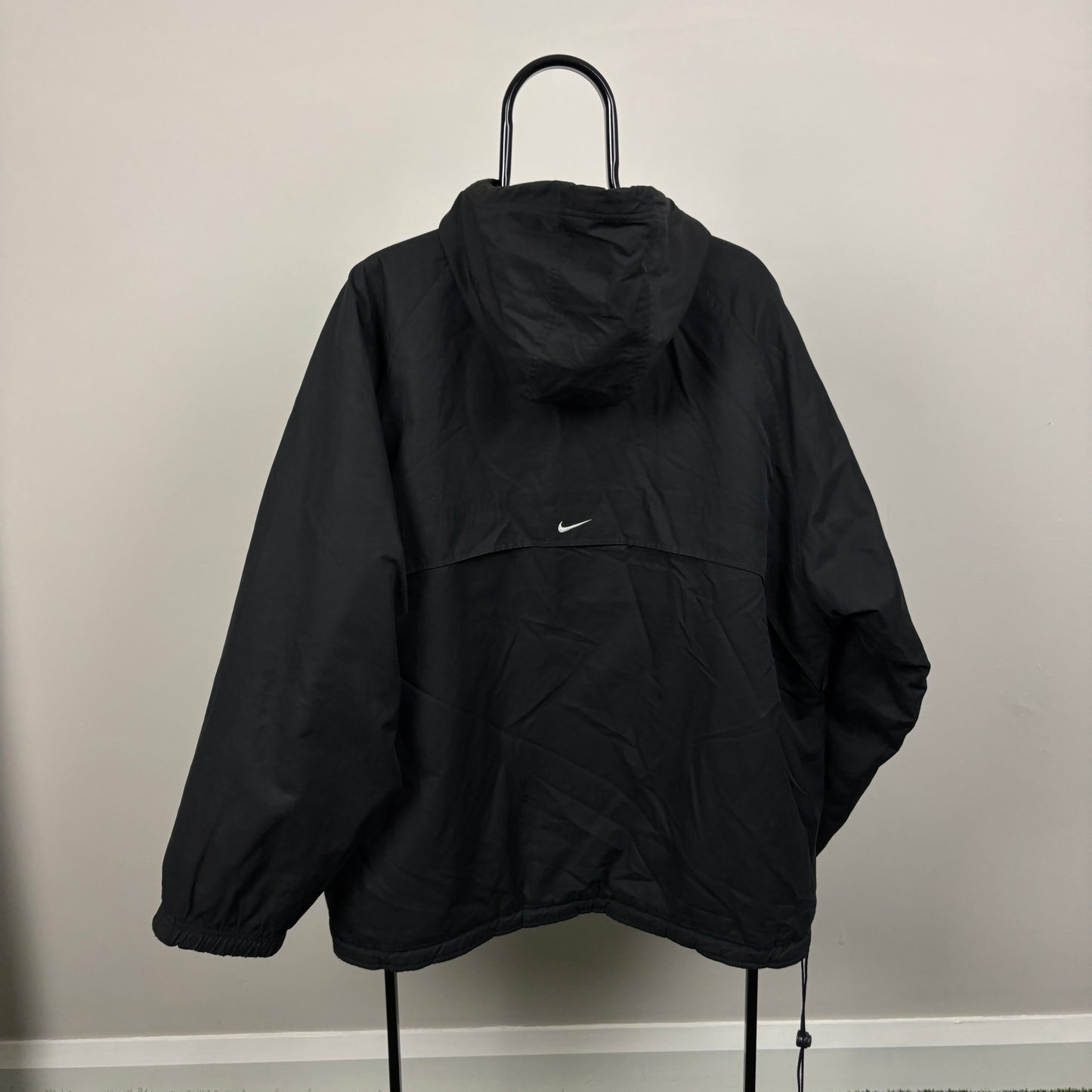 90s Nike Reversible Side Winder Fleece Coat Jacket Black Large