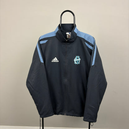 90s Adidas Marseille FC Windbreaker Jacket Blue Medium