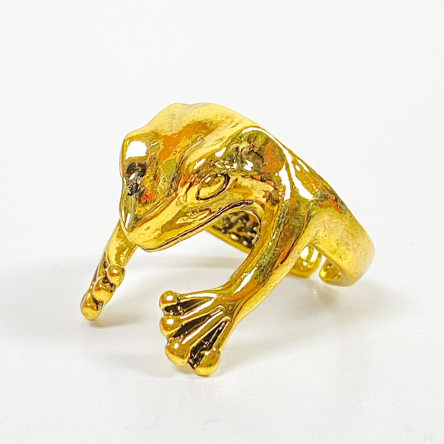 Retro Adjustable Frog Ring Gold