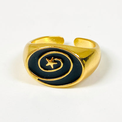 Spiral Star Ring Gold
