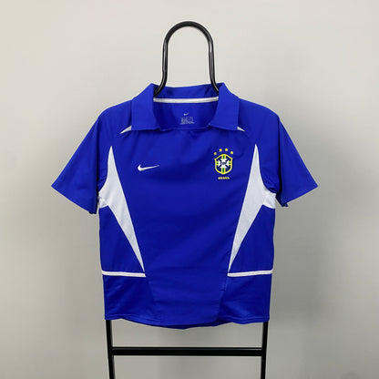 90s Nike Brazil Football Shirt T-Shirt Blue XS