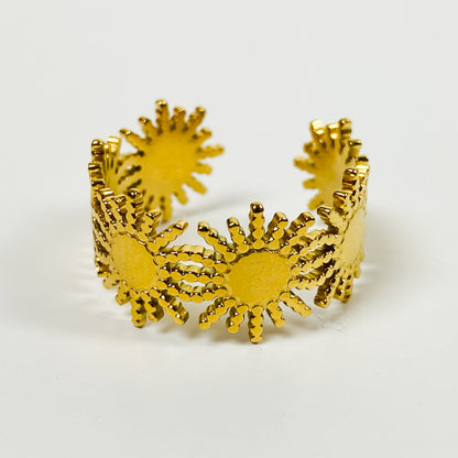 Retro Adjustable Sun Ring Gold