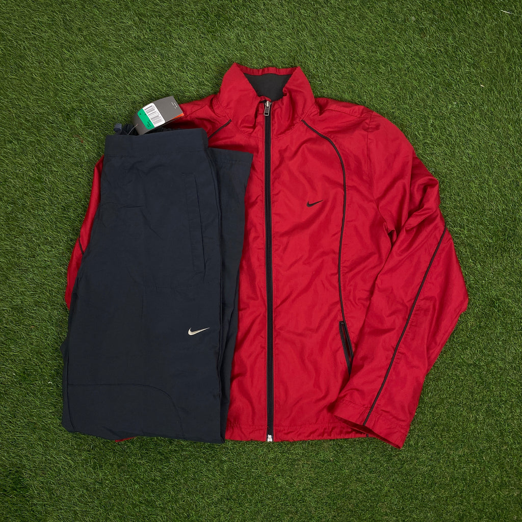 00s Nike Piping Jacket + Joggers Set Red Medium
