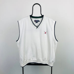Retro Chaps Ralph Lauren Sweater Vest Sweatshirt White XL