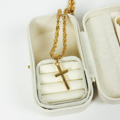 Jesus Cross Necklace Gold
