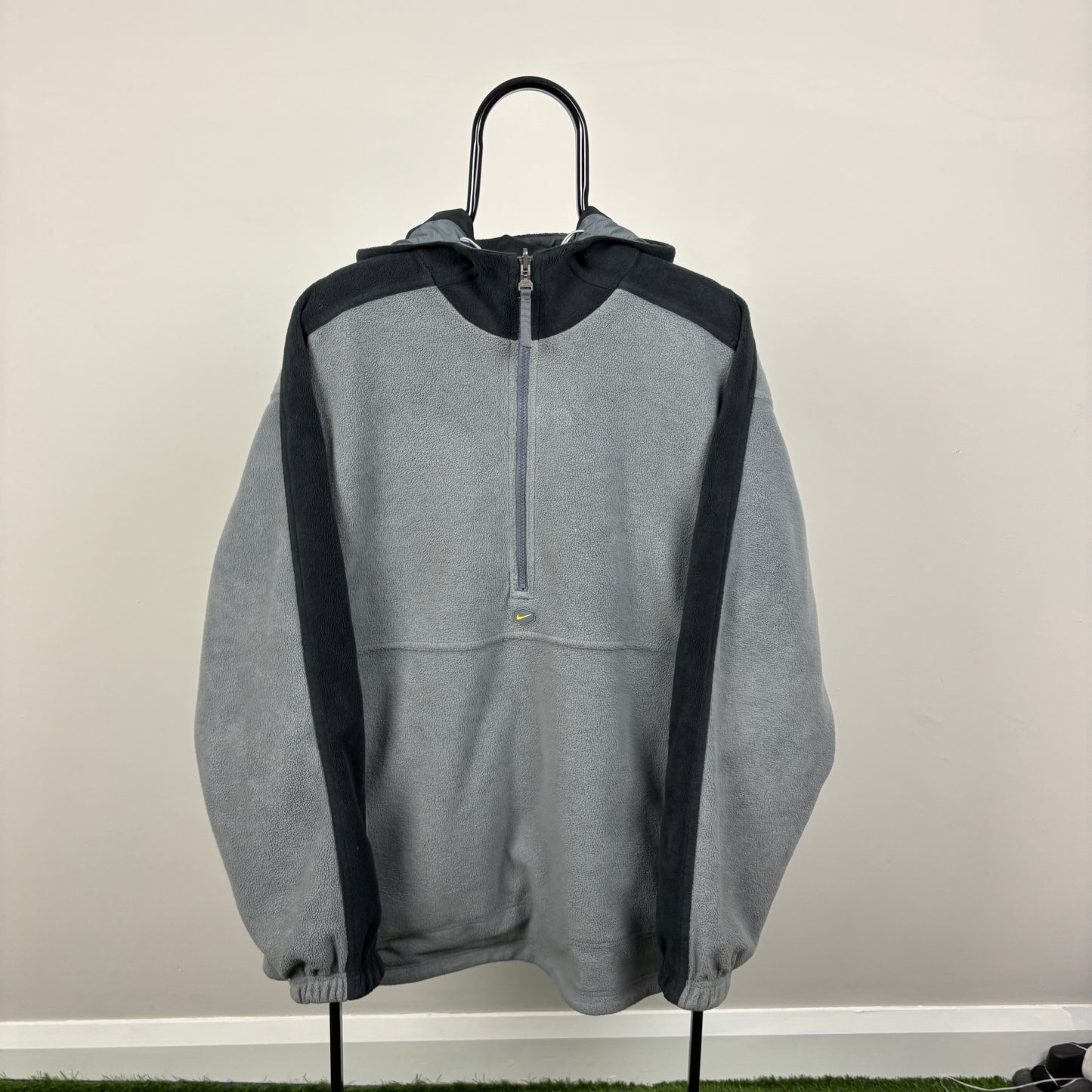 00s Nike Tn Hex Reversible Fleece Coat Jacket Black XL