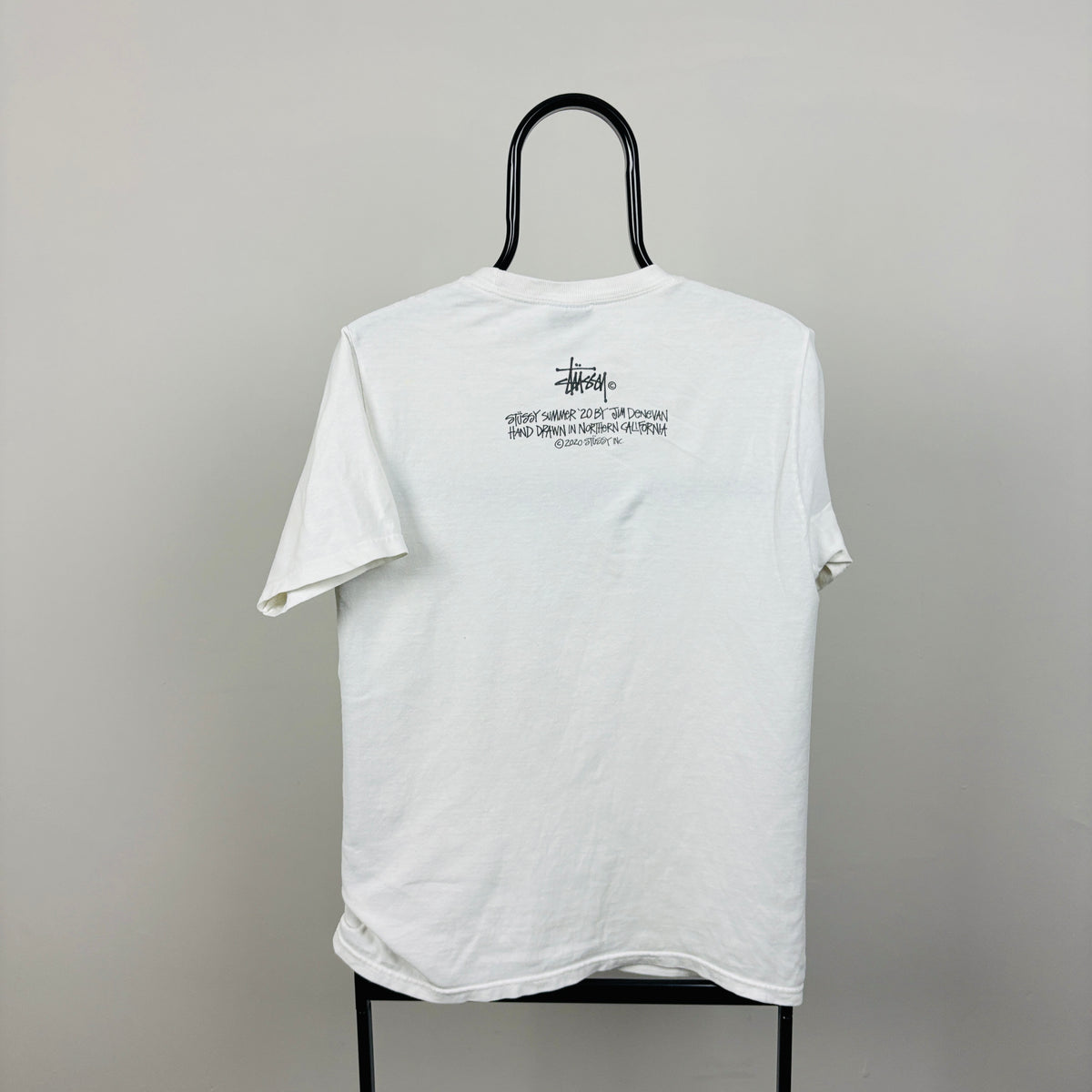 00s Stussy Land Art T-Shirt White Small
