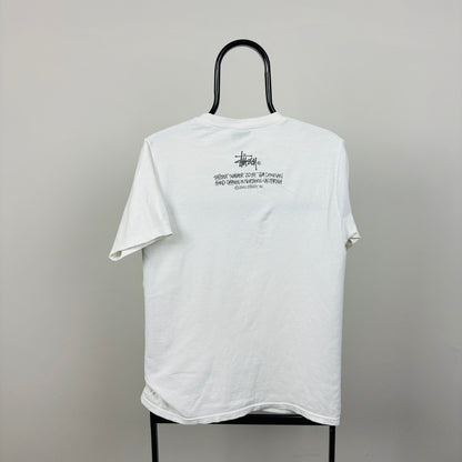 00s Stussy Land Art T-Shirt White Small