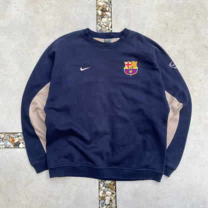 90s Nike Barcelona Football Sweatshirt Blue Brown Medium