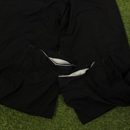 90s Nike Piping Tracksuit Jacket + Joggers Set Black Large