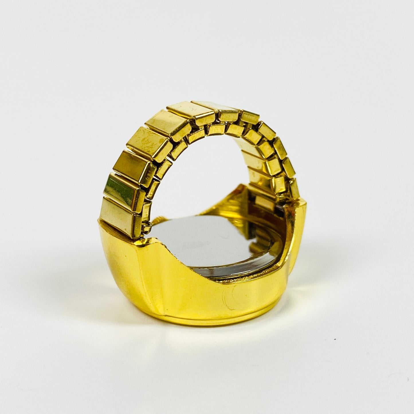 Retro Adjustable Watch Ring Gold White