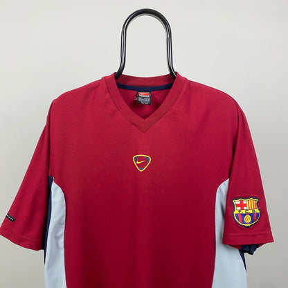 90s Nike Barcelona Football Shirt T-Shirt Red Large