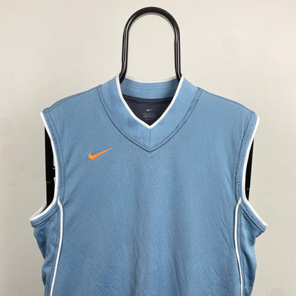 90s Nike Piping Basketball T-Shirt Blue Medium