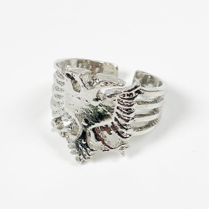 Retro Adjustable Eagles Ring Silver