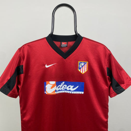90s Nike Aletico Madrid Football Shirt T-Shirt Red XS