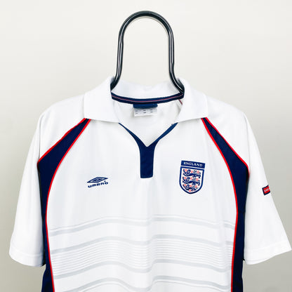 Retro Umbro England Football Shirt T-Shirt White XL