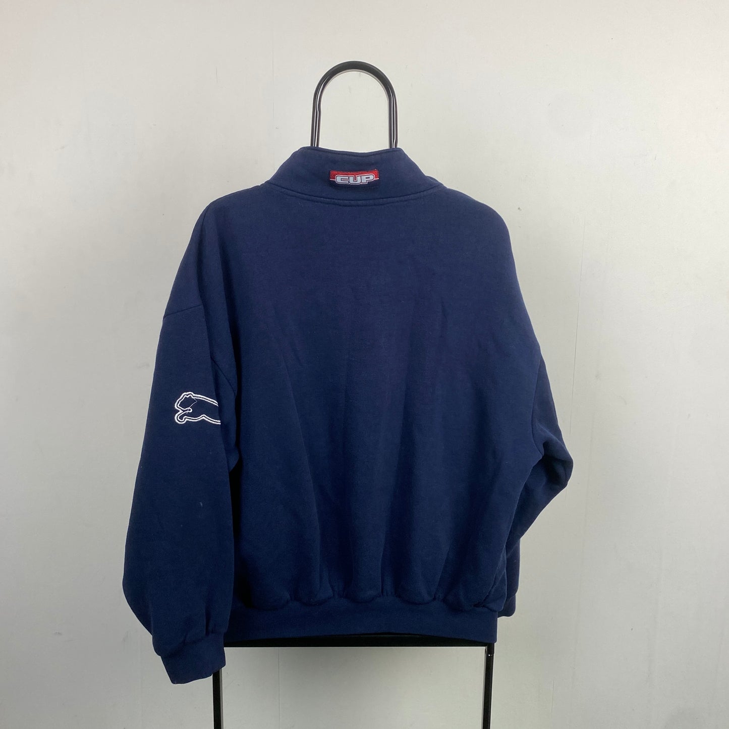 Retro Puma 1/4 Zip Sweatshirt Blue XL